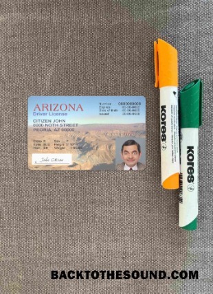 Pobierz USA Arizona Prawo jazdy Wersja 2 wygląd zdjęcia Przód Próbka projekt