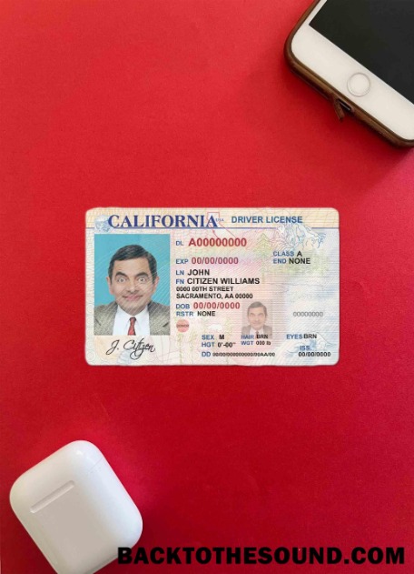 Pobierz USA California driver Licencja wygląd zdjęcia Przód Próbka próbka