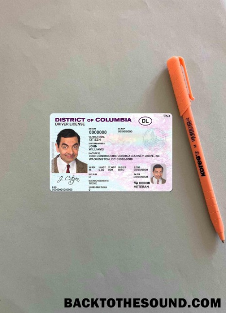 Pobierz USA District of Columbia DL wygląd zdjęcia Przód Próbka próbka