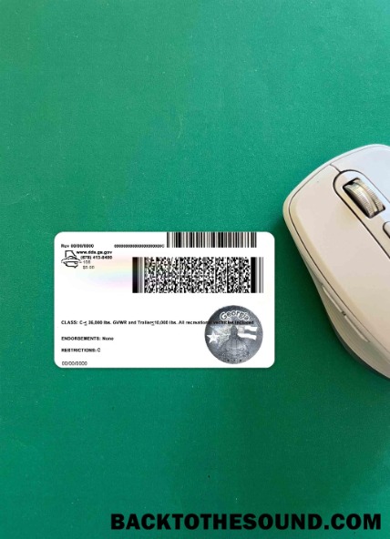 Pobierz USA Gruzja Prawo jazdy under 21 2017 2019 wygląd zdjęcia Tył Próbka szablon