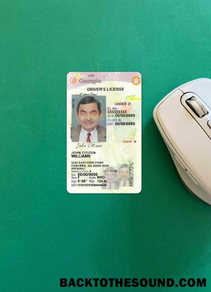 Pobierz USA Gruzja Prawo jazdy under 21 2017 2019 wygląd zdjęcia Przód Próbka próbka