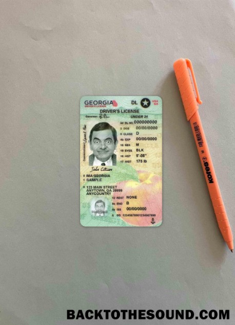 Pobierz USA Gruzja Prawo jazdy under 21 wygląd zdjęcia Przód Próbka szablon