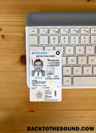 Pobierz USA Kentucky Prawo jazdy under 21 wygląd zdjęcia Przód Próbka projekt