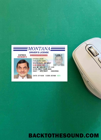 Pobierz USA Montana Prawo jazdy Wersja 3 wygląd zdjęcia Przód Próbka szablon