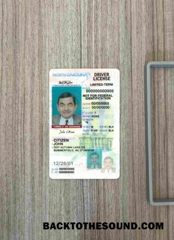 Pobierz USA North Carolina Prawo jazdy under 21 wygląd zdjęcia Przód Próbka projekt
