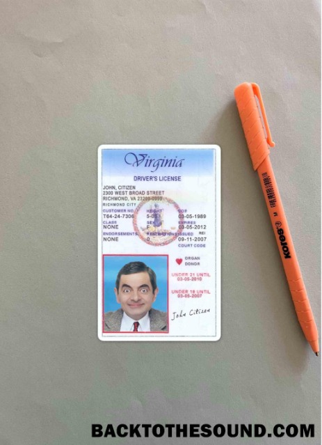 Pobierz USA Virginia Prawo jazdy under 21 wygląd zdjęcia Przód Próbka próbka