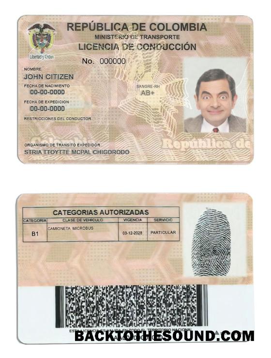 Scarica Colombia Patente di guida Campione campione