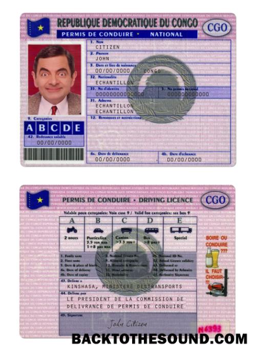 Scarica Congo Patente di guida Versione 3 Campione modello