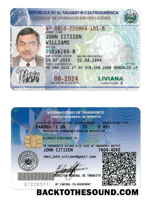Scarica ELSALVADOR Patente di guida Campione modello