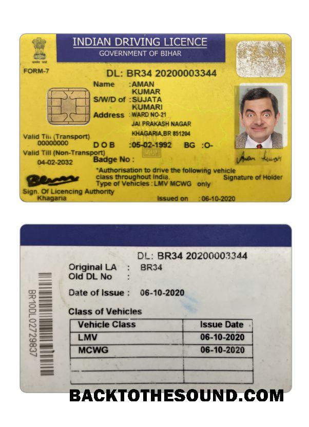 Scarica India Bihar state Patente di guida Campione anteprima