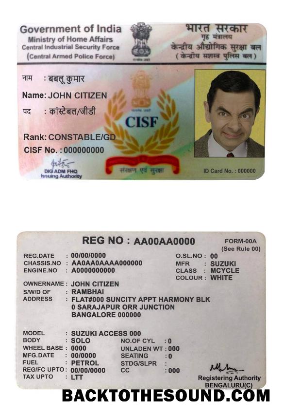 Scarica India CISF driver Licenza Campione mockup