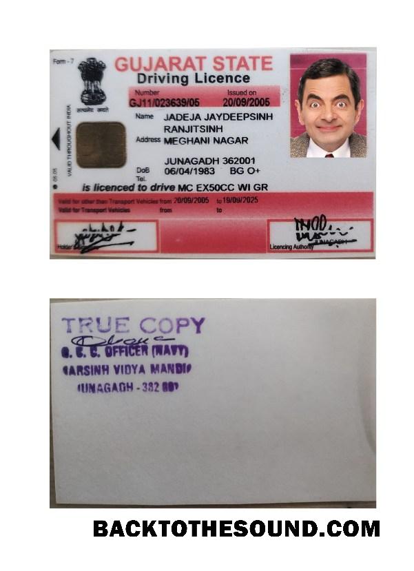 Scarica India Gujarat state Patente di guida Campione mockup