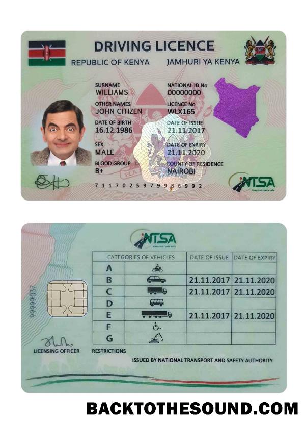 Scarica Kenya Patente di guida Campione modello