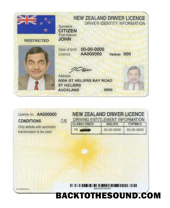 Scarica Nuova Zelanda Patente di guida Campione modello
