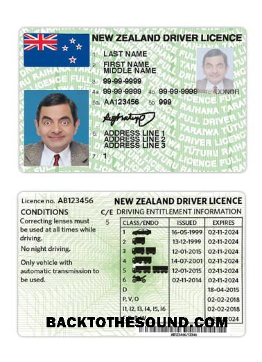 Scarica Nuova Zelanda Patente di guida Versione 3 Campione design