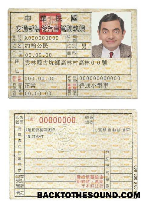 Scarica Taiwan Patente di guida Campione design