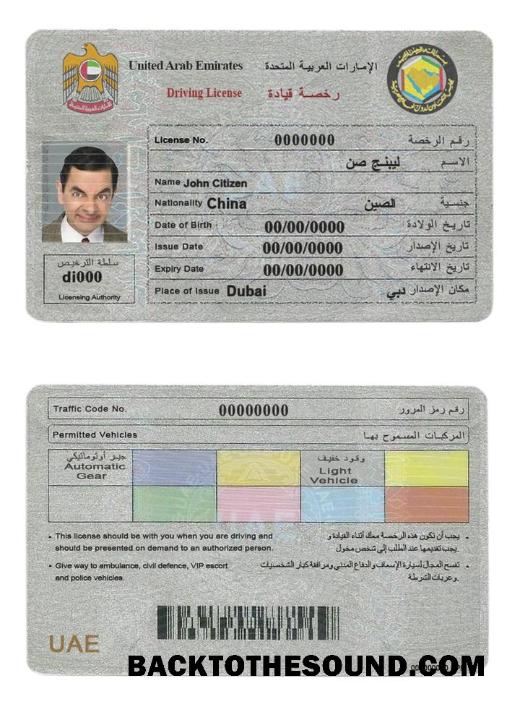 Scarica EAU (Emirati Arabi Uniti) Patente di guida Campione campione