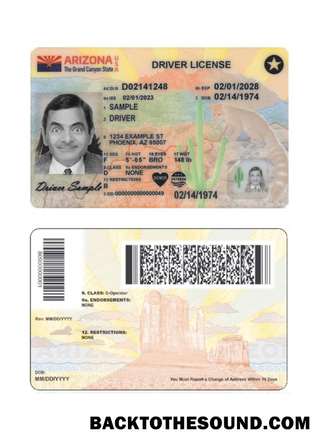 Scarica USA Arizona Patente di guida 2023 Presente Campione modello