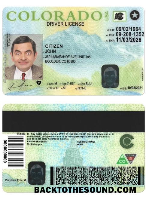 Scarica USA COLORADO Patente di guida Versione 2 Campione anteprima