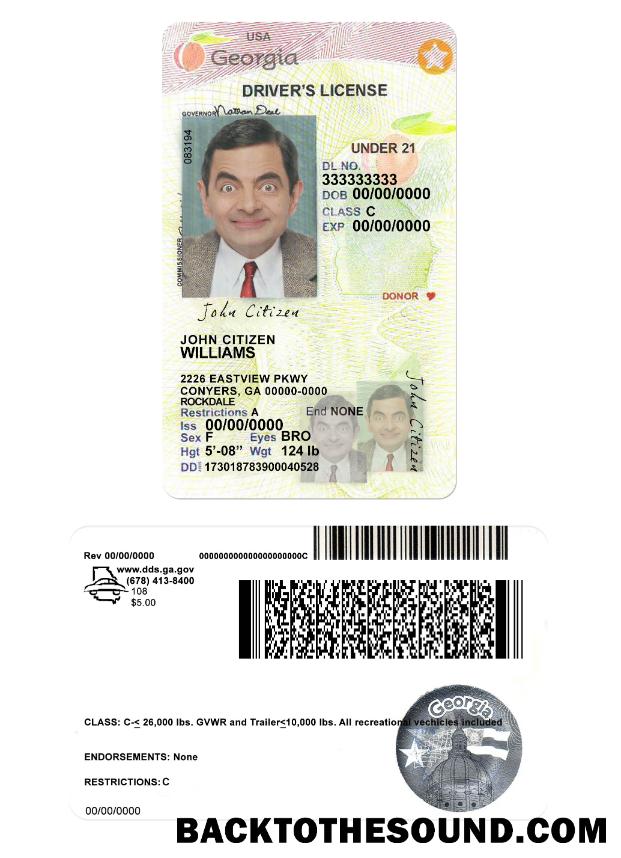 Scarica USA Georgia Patente di guida under 21 2017 2019 Campione modello