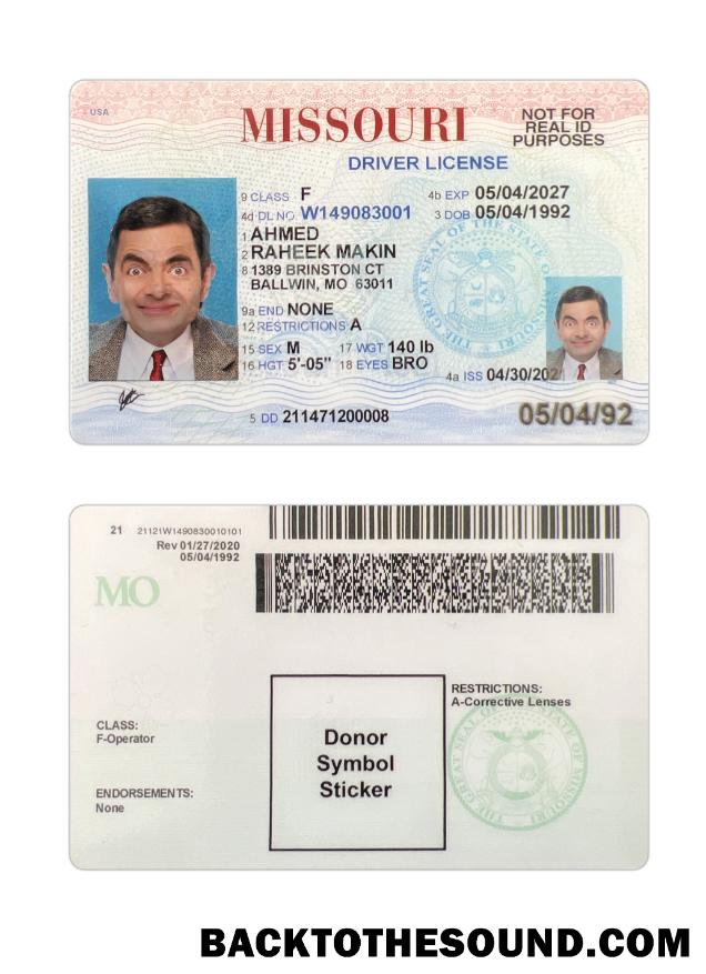 Scarica USA Missouri Patente di guida 2021 Presente Campione campione