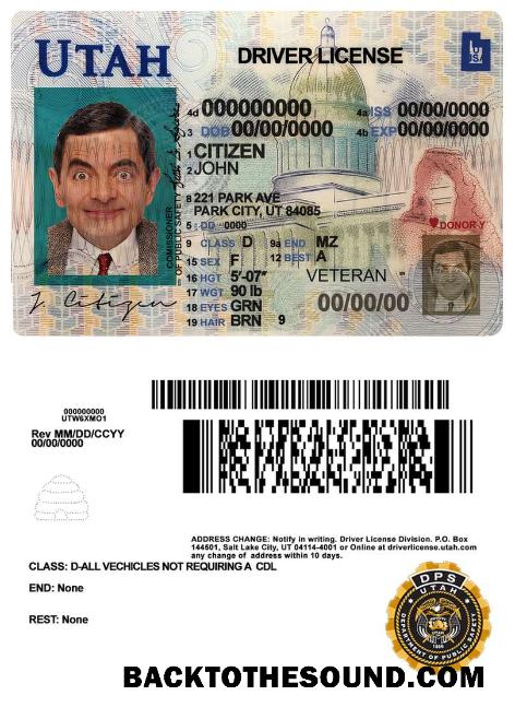 Scarica USA Utah Patente di guida Campione modello