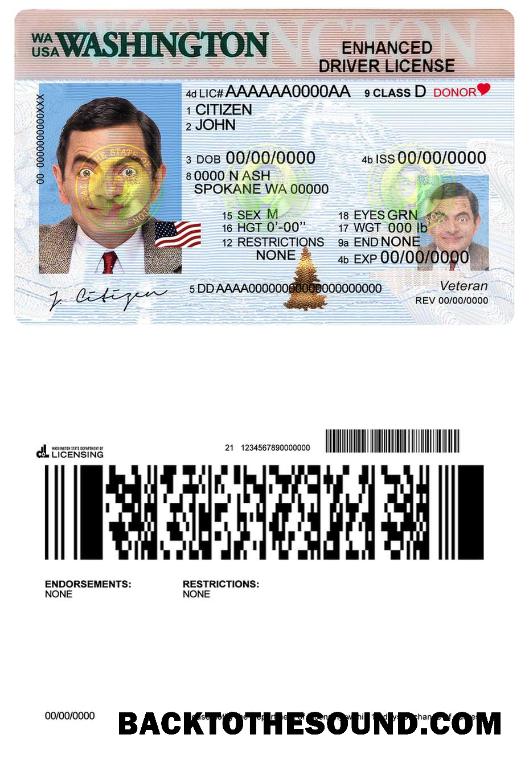 Scarica USA Washington Patente di guida Campione mockup
