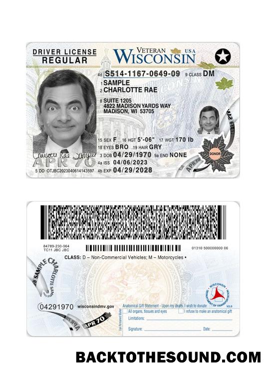Scarica USA Wisconsin Patente di guida 2023 Presente Campione design