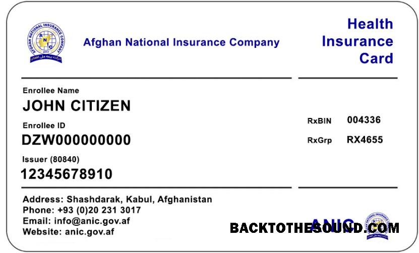 Scarica Afghanistan Afghan nazionale Assicurazione Azienda Salute Assicurazione Carta Campione design