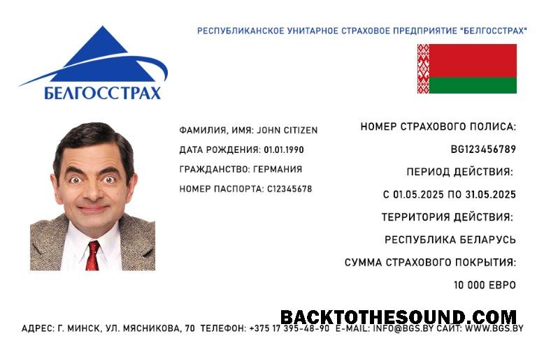 Scarica Bielorussia Salute Assicurazione Carta Campione modello