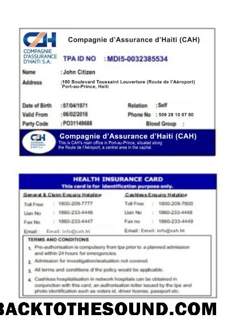 Scarica Haiti Salute Assicurazione Carta Campione mockup