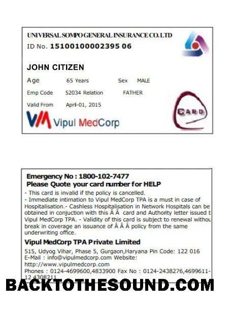Scarica India UniversalSompo General Assicurazione Co. LTD Salute Assicurazione Carta Campione campione