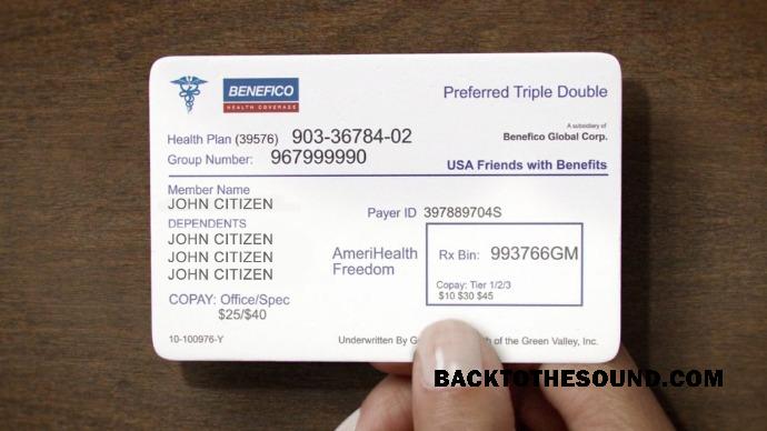 Scarica USA Benefico Salute coverage Salute Assicurazione Carta Campione mockup
