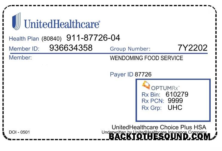 Scarica USA UnitedHealthCare Salute Assicurazione Carta 2 Campione campione