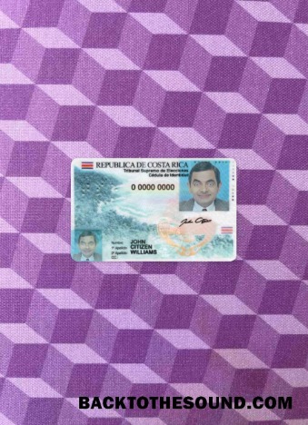 Scarica Costa Rica Identità Carta Versione 2 foto-look Fronte Campione design