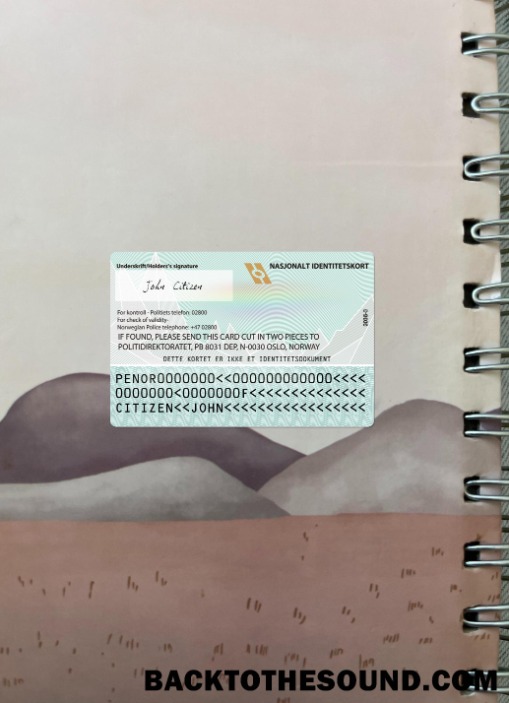 Scarica Norvegia Carta d'identità Versione 2 foto-look Retro Campione mockup