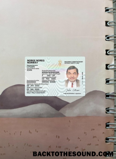 Scarica Norvegia Carta d'identità Versione 2 foto-look Fronte Campione design
