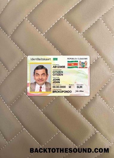 Scarica Suriname Carta d'identità foto-look Fronte Campione mockup