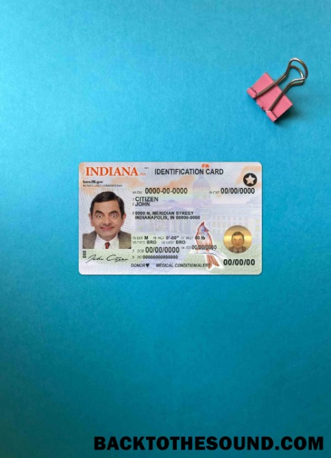 Scarica USA Indiana Carta d'identità foto-look Fronte Campione modello