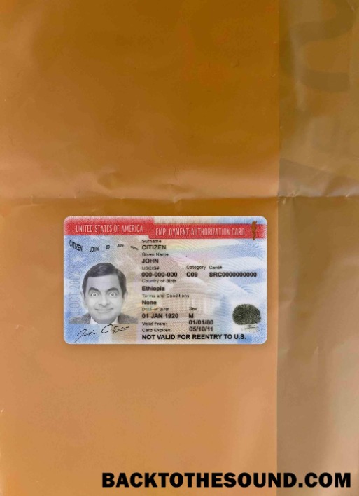 Scarica USA occupazione Autorizzazione Carta Versione 2 foto-look Fronte Campione anteprima