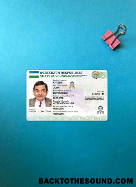Scarica Uzbekistan Carta d'identità foto-look Fronte Campione mockup