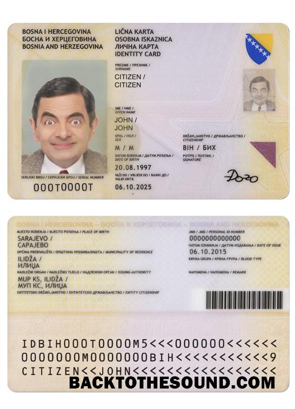 İndir Bosna Hersek Kimlik (2015 2025) Örnek ön izleme