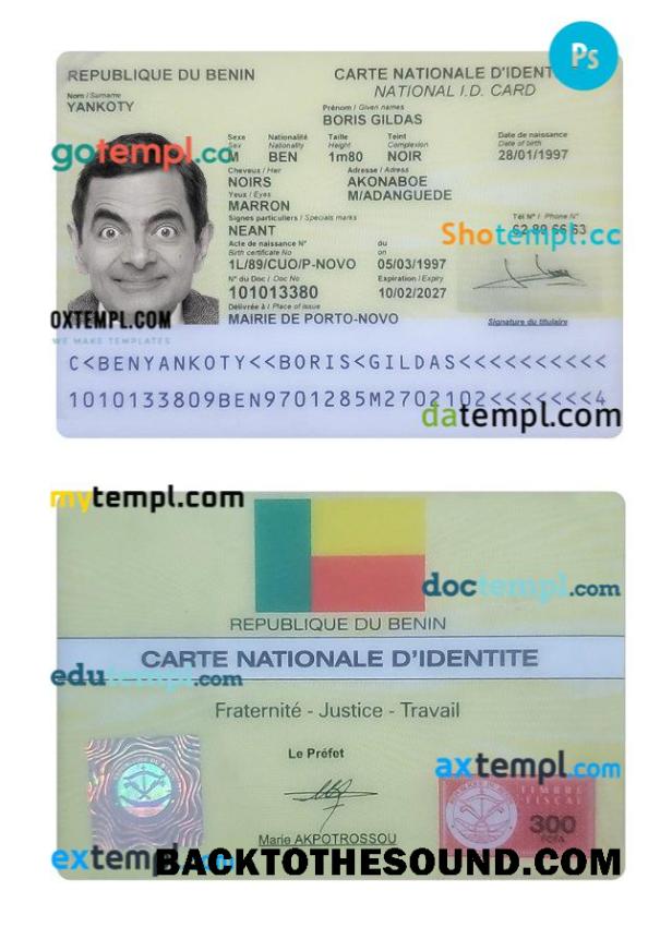 İndir Benin Kimlik Kartı Örnek ön izleme
