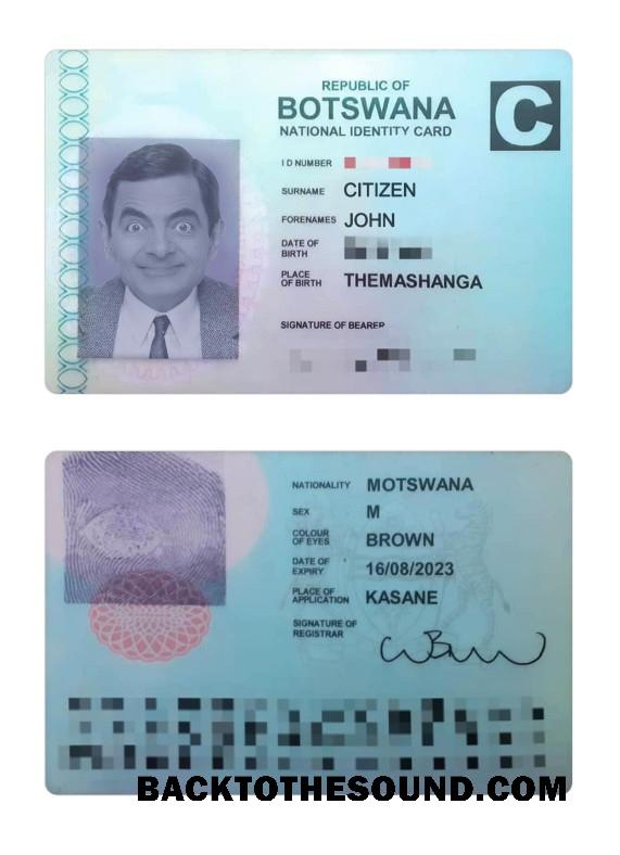 İndir Botsvana ulusal Kimlik Kartı Örnek ön izleme