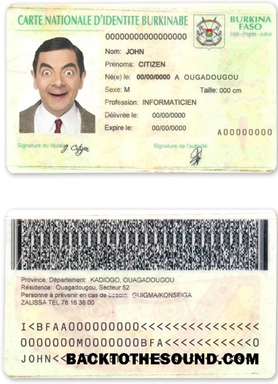 İndir Burkina Faso Kimlik Örnek ön izleme