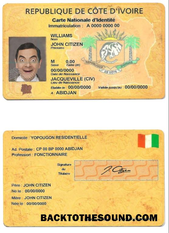 İndir Cote D’Ivoire Kimlik Örnek ön izleme