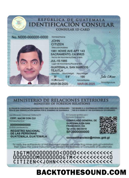 İndir Guatemala consular Kimlik Kartı Örnek ön izleme