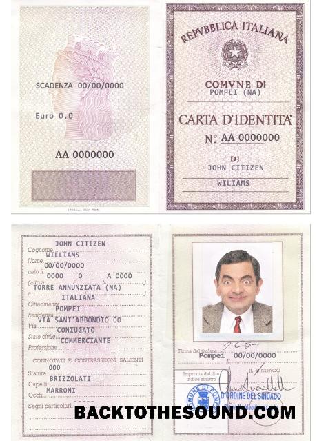 İndir İtalya Kimlik Kart (La Carta D’Identita’ Italiana) Örnek tasarım