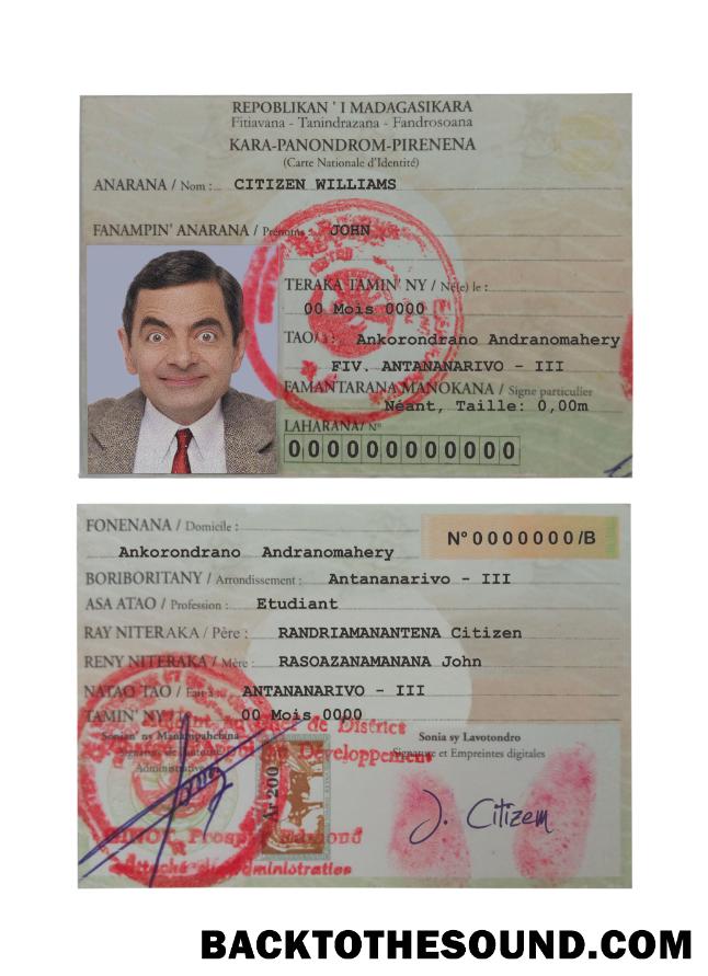 İndir Madagaskar Kimlik Kartı Örnek tasarım