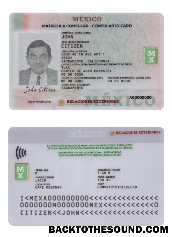 İndir Meksika consular Kimlik Kartı Örnek şablon
